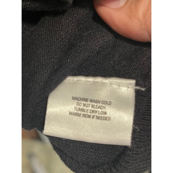 Long sleeve shirt sheer bunched up bust v-neck black no size tag large READ - Picture 7 of 7